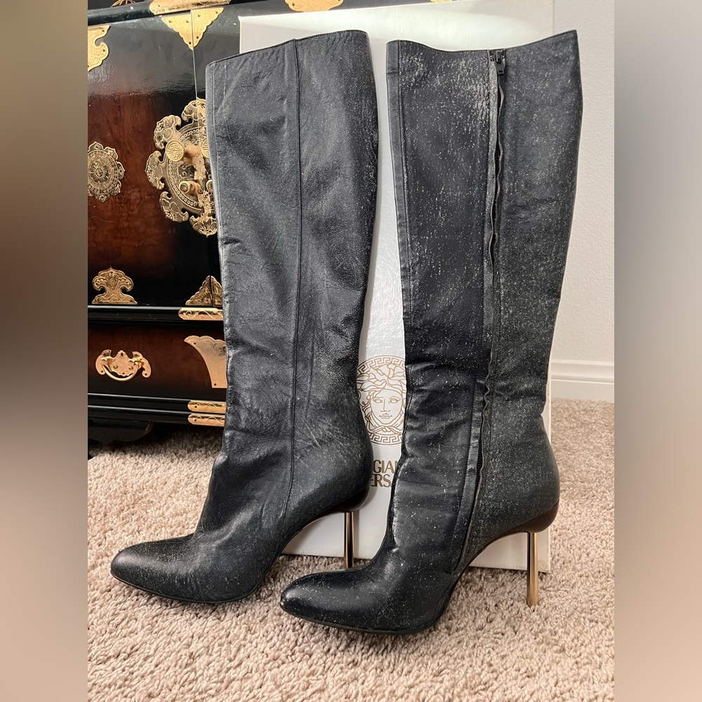 Rare GIANNI VERSACE leather Boots Size:39